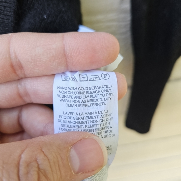 J. Crew Collection black italian cashmere turtleneck sweater size small flawed - Picture 6 of 8